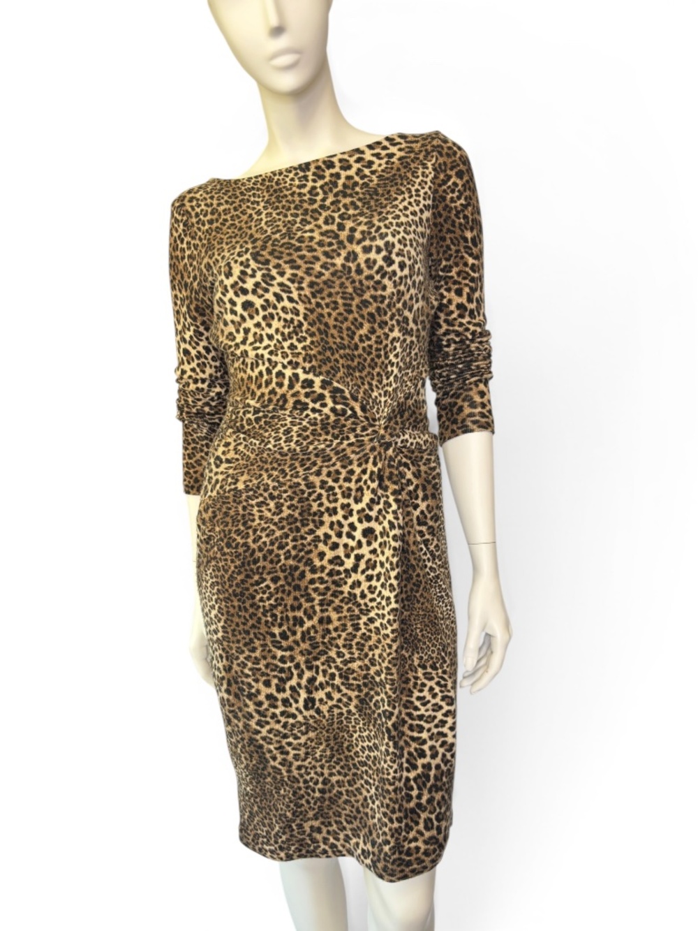 Cache Leopard‎ Print Bodycon Midi Dress